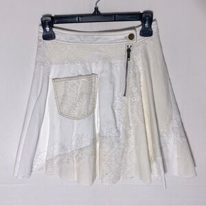 Anthropologie Pilcro White W Cream Lace Mini Skirt 2